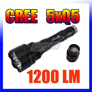 UltraFire 5x CREE Q5 1200 LM 5 Mode LED Flashlight Torch  