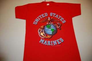 Vintage USA U.S.A. Marines America Military T Shirt Medium  