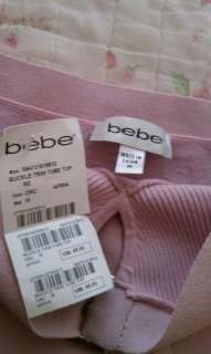 Bebe lilac buckle tube top NWT size M  