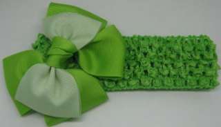 wholesale bulk 7 pcs Baby Crochet Headband 4 inch clip Flower 49 color 