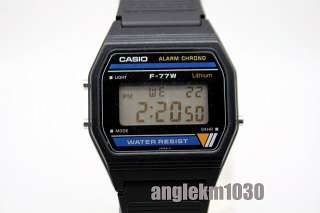 Rare Vintage Casio F 77W Digital Watch LCD JAPAN USED  