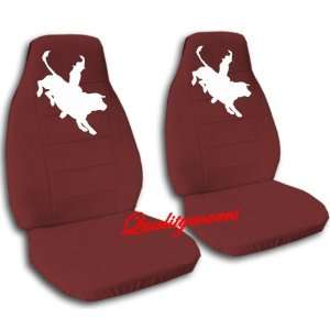 Burgundy Bull Rider 40/20/40 seat covers for a Ford F 150 Supercab 