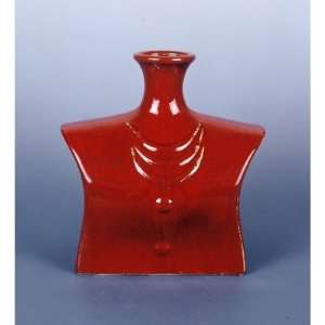  Short Ceramic Vase in Red [Set of 4]
