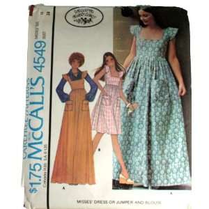  McCalls 4549 Pattern Misses Dress or Jumper and Blouse 