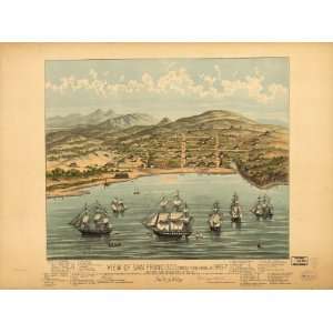  Historic Panoramic Map View of San Francisco, formerly Yerba Buena 