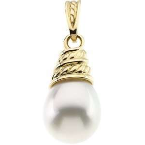   Mm Fine Drop 18K Yellow Gold South Sea Cultured Pearl Pendant Jewelry