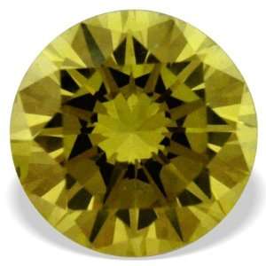    0.19 Carat Round Cut Canary Yellow Loose Real Diamond Jewelry