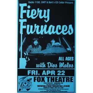  Fiery Furnaces Fox Boulder Colorado Original Gig Poster 