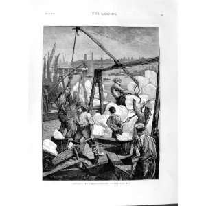  1874 LONDON MEN LANDING NORWEGIAN ICE INDUSTRY PRINT