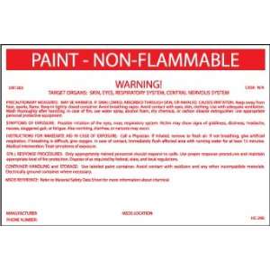  LABELS PAINT NON FLAMMABLE 3 1/4X5 P/S