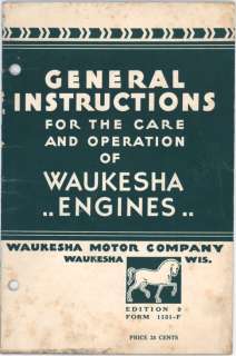 C1945 WAUKESHA DIESELGAS ENGINE OPERATORS MANUAL  