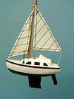 Sailboat 2 boats Wood Handcrafted Models Cloth Sails  