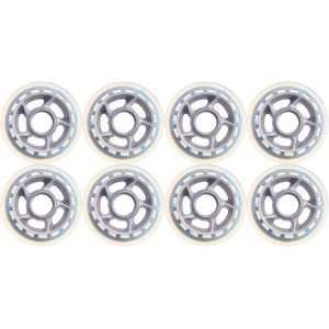  Barbed Wire 8 Inline Skate Wheels 80mm 81a, Clear/Gray 