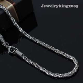 3MM Twist Foxtail Cool Steel Chain Necklace 18  40  