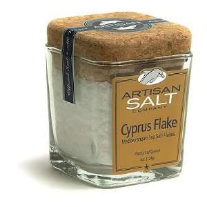 Cyprus Flake Mediterranean Gourmet Sea Salt in Glass Jar with Cork   4 