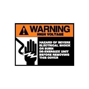 WARNING Labels HIGH VOLTAGE HAZARD OF SEVERE ELECTRICAL SHOCK OR BURN 