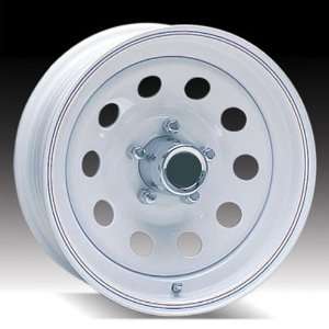   White Painted Modular Steel Trailer Wheel 5x4.5 No Rivits Automotive