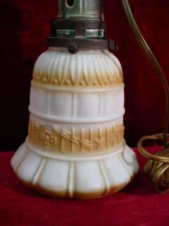 Antique 1916 ELECTRIC HANGING LIGHT Porcelain Socket WHITE GLASS SHADE 