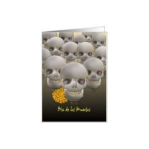  Dia de los Muertos, Gathering of skeletons in a black mist 