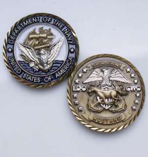US NAVY LDO CWO MUSTANG Challenge Coin  