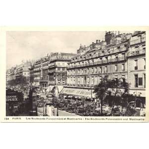  1930s Vintage Postcard The Boulevards Poissonniere and 