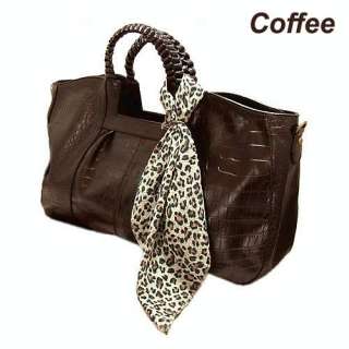 Women Crocodile Print Leather Tote Shoulder Bag Ladies Purse Handbag 