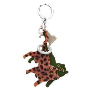  [Aznavour] Leopard Key Chain / Khaki.