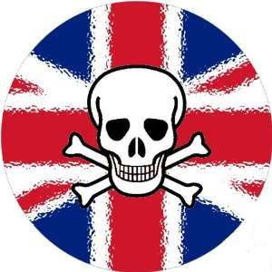  Pack of 12 6cm Square Stickers Skull UK Flag