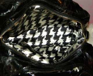   Zebra/Houndstooth LEATHER LG Large Hobo Shoulder Bag 14325 EUC  