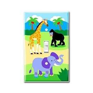  Olive Kids Light Switchplate Cover   Wild Animals