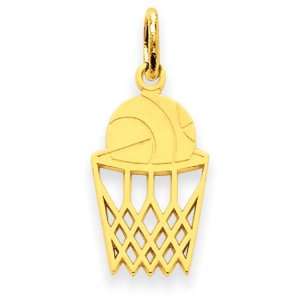  14k Basketball in Net Charm West Coast Jewelry Jewelry
