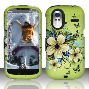 For HTC Amaze 4G (T Mobile) Rubberized Hawaiian Flowers Design Snap on 