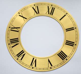 brass clock chapter ring dial new roman numerals outside diameter 
