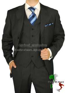 VALENTINO $1896 SUIT WOOL 1484 3 CHARCOAL VESTED 40R  