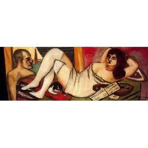  FRAMED oil paintings   Max Beckmann   24 x 8 inches 