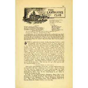  1902 Article California Historic Landmark Preservation 
