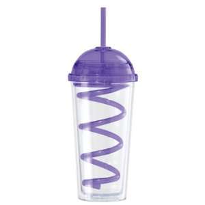 Oggi 7340.8 Double Walled Tumbler with Domed Lid and Spiral Drinking 