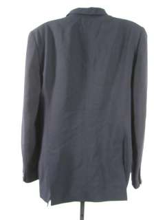 DKNY Navy Blue Lined Wool Long Sleeve Collar Blazer 12  