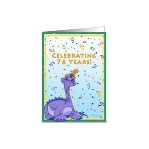  Dinos 76th Birthday Party Invitation Card Toys & Games