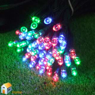 100 Color LED Solar Powered Outdoor Home Garden Path String Light Lamp 
