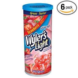Wylers Light Soft Drink Mix, Strawberry, 1.54 Ounce (Pack of 6 