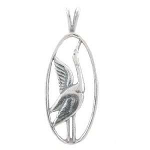   Heron Pendant in Sterling Silver, #7927 Taos Trading Jewelry Jewelry