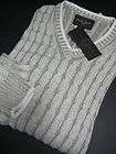 NWT $79 BLACK BROWN 1826 Cable Knit V Neck Sweater BEIGE Size LARGE