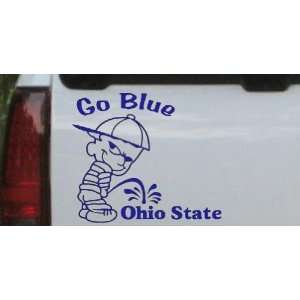 Go Blue Pee On Ohio State Car Window Wall Laptop Decal Sticker    Blue 
