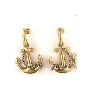  Reyes del Mar 14K Gold Small Anchor NO Diamonds Earring 