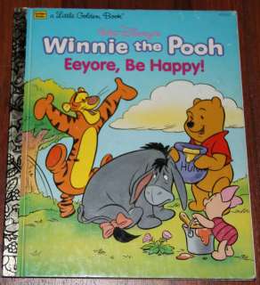 Winnie the Pooh EEYORE BE HAPPY 1991 Little Golden Book  