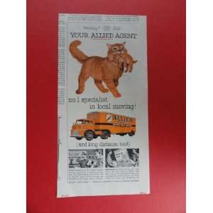  1956 Allied Van Lines, print advertisement (cat,carrying 