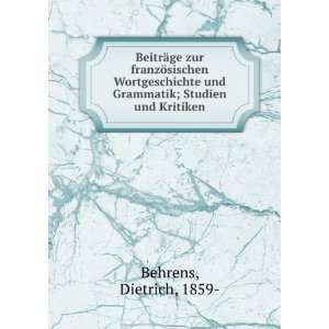   ; Studien und Kritiken Dietrich, 1859  Behrens  Books