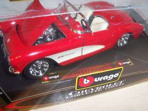 24 BBURAGO 1957 Corvette RED CAR die cast NEW  