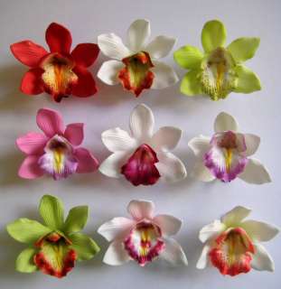 Set of 9 ~ Hawaii Bridal Wedding Party Island Orchids Foam Flower Hair 